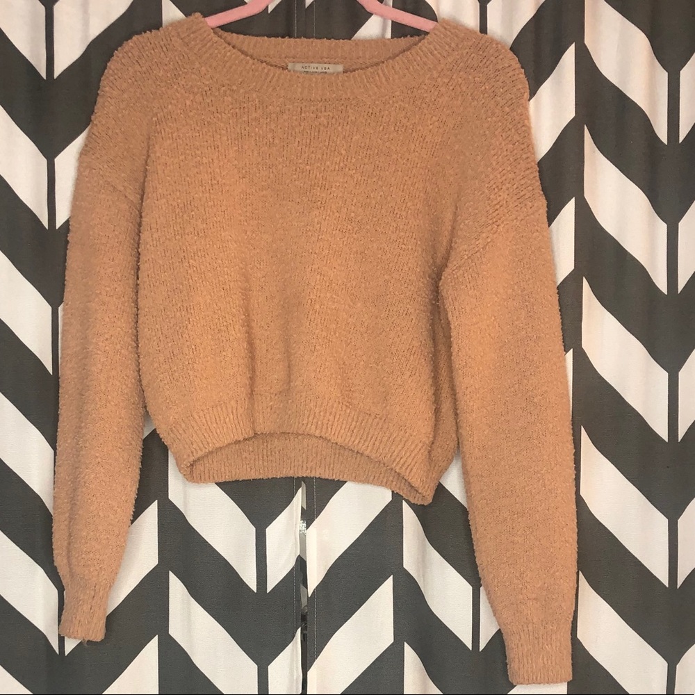 Tan/ Deep Pink Sweater